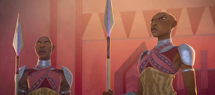 Two members of the Dora Milaje in Eyes of Wakanda