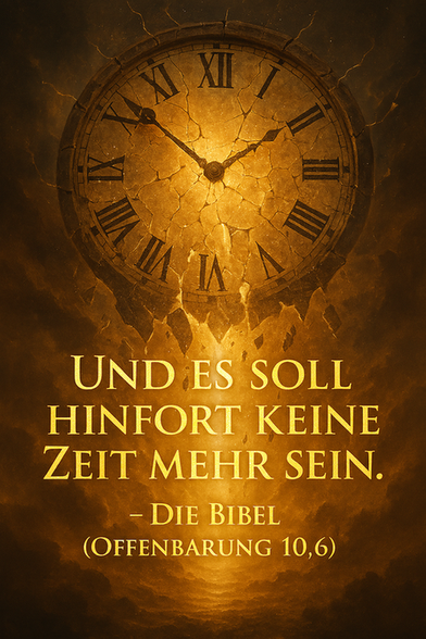 Zitat: „Und es soll hinfort keine Zeit mehr sein.“  – Die Bibel (Offenbarung 10,6)