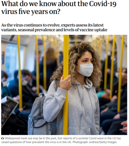 What do we know about the Covid-19 virus five years on?

As the virus continues to evolve, experts assess its latest variants, seasonal prevalence and levels of vaccine uptake

Rachel Hall
Fri 8 Aug 2025 04.13 AEST