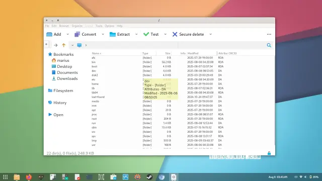 Screenshot of PeaZip 10.6 showing the main window while browsing the local filesystem.