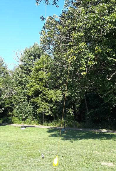 Ham Radio Random Wire antenna in the field portable operating