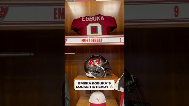9️⃣ makes his NFL debut TONIGHT ‼️#emekaegbuka #debut #rookie #locker #helmet #nfl #buccaneers