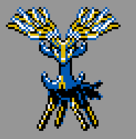 pixel art of xerneas active in pokemon gold/silver style