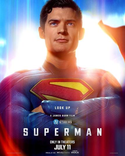 Movie poster for the movie Superman (2025).