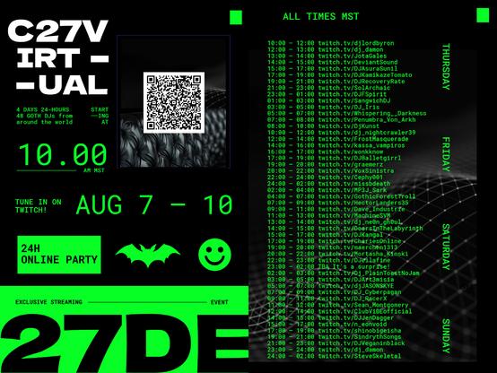 C27 Virtual Aug 7 - 10 on Twitch!