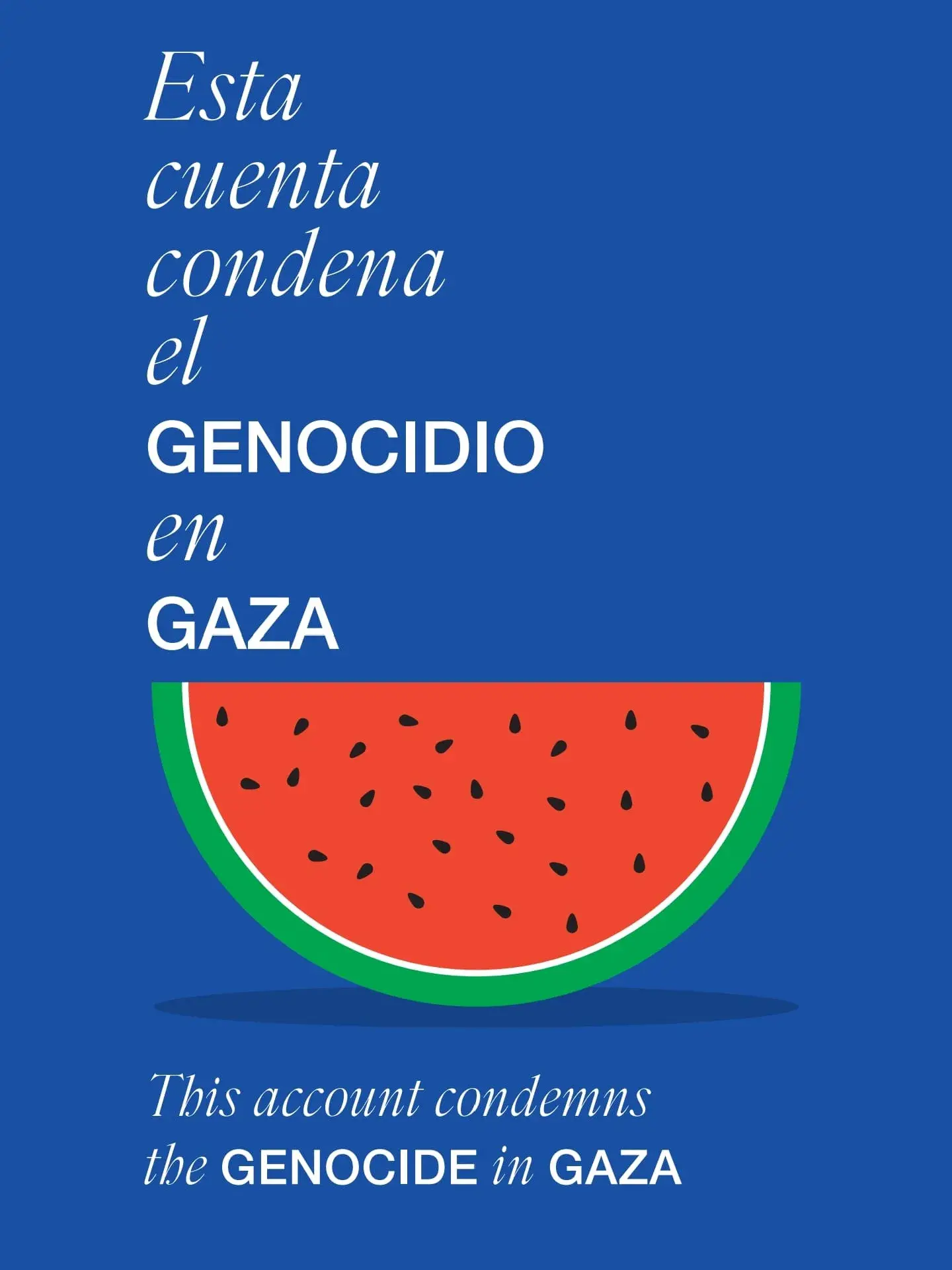 This account condemns the genocide in Gaza