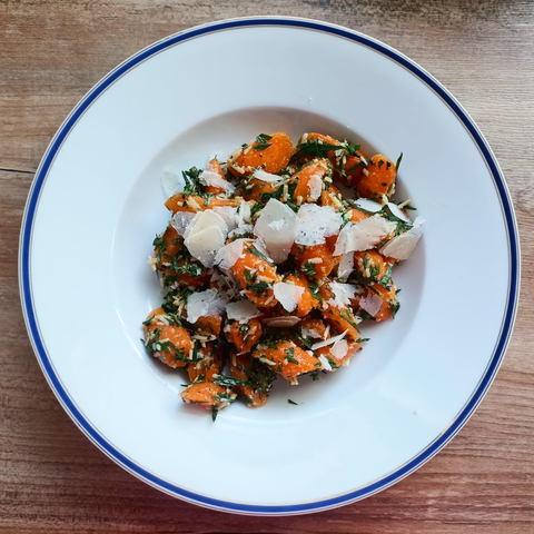 Das fertige Gericht wie beschrieben auf dem Teller.