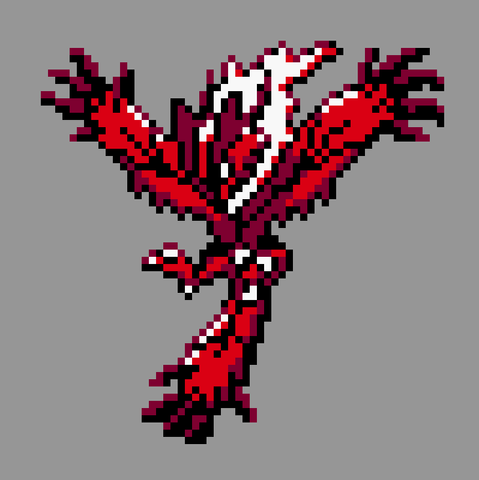 pixel art of yveltal in pokemon gold/silver style
