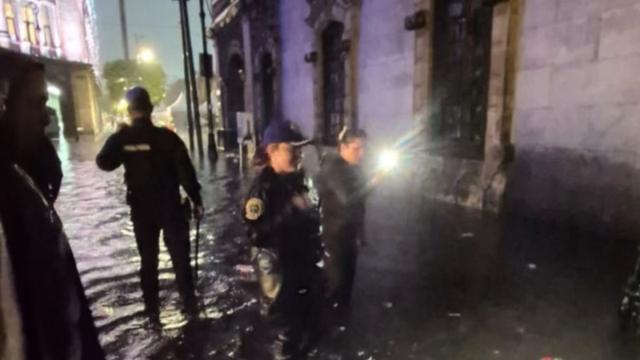 Inundacion en la zona del Zocalo