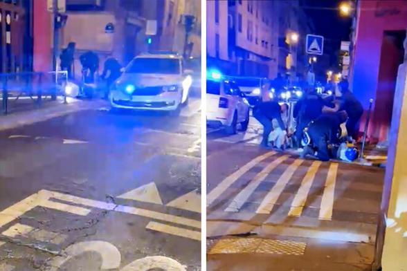 Quelques minutes après l'accident, le 13 avril à Paris, le 13 avril 2023. © Document Mediapart et Streetpress