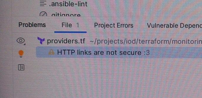 A warning message combined with the line number forming a message "HTTP links are not secure :3"