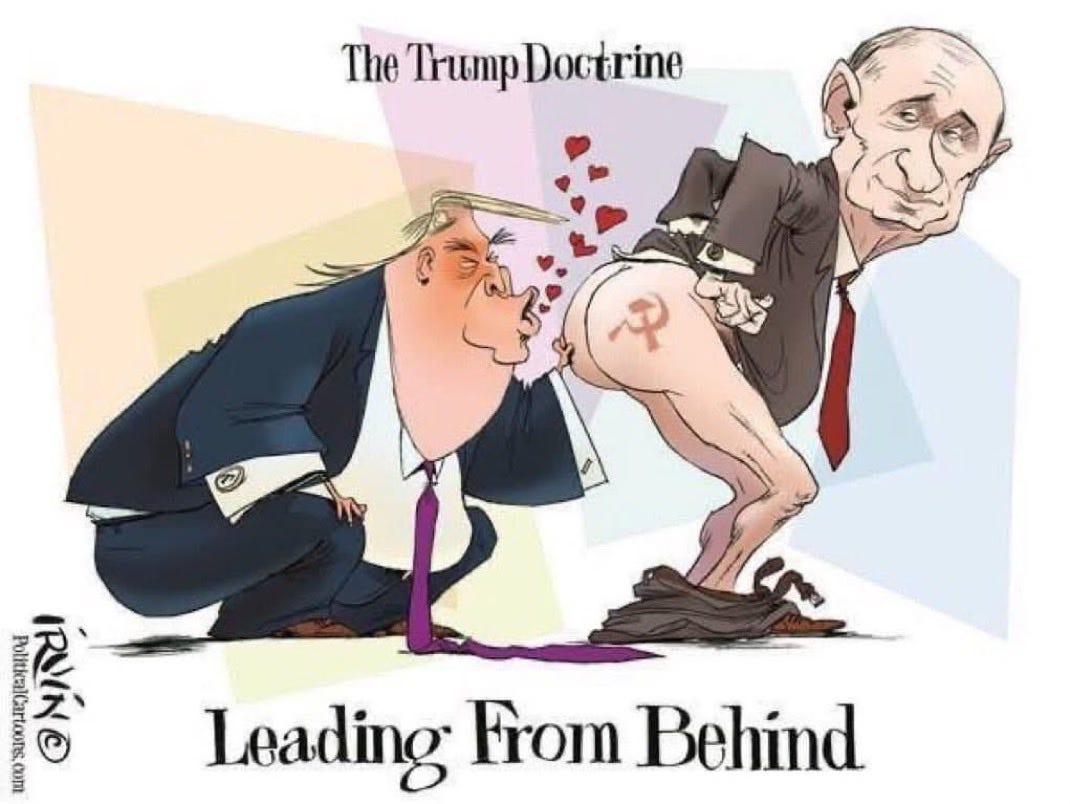Cartoon commentary on the Trump-Putin meeting featured today by Malcolm Nance
