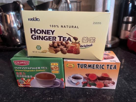 Honey ginger tea, instant ginger tea, turmeric tea
