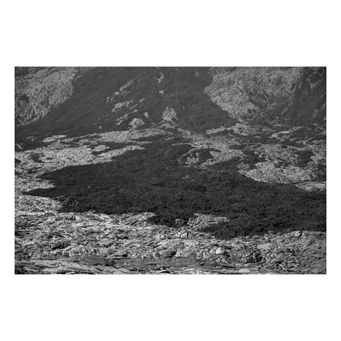 view of lava field on the nig island hawaii with 2 different textures of lava