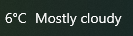 6C degrees temperature on my weather station