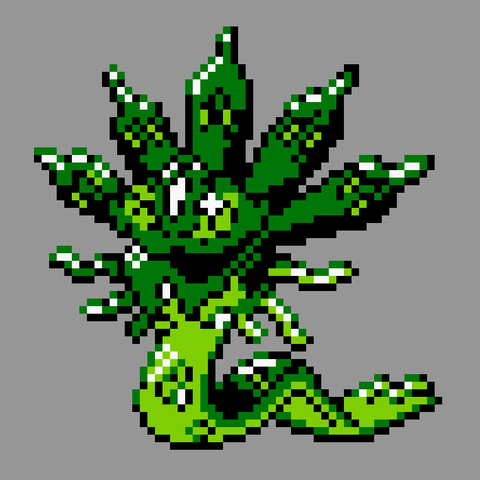 pixel art of zygarde 50% form in pokemon gold/silver style