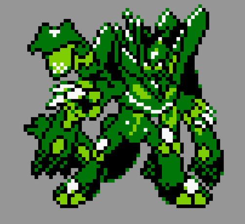 pixel art of zygarde complete form in pokemon gold/silver style