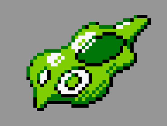 pixel art of zygarde cell in pokemon gold/silver style