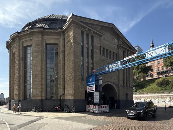 The entrance building to the old tunnel under the river Elbe.