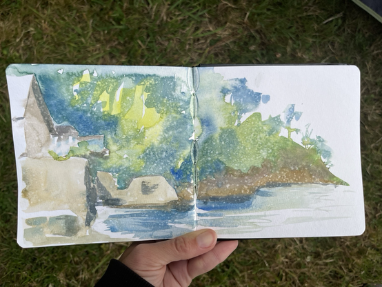 Watercolour sketch in an abstract manner