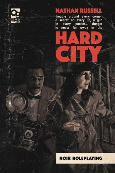 The cover of Hard City. A reporter and a P.I. creep apprehensively through the dark.