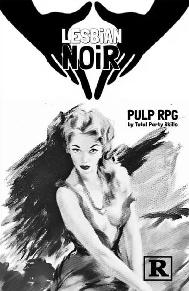 The cover of Lesbian Noir. A retro styled femme fatale in lingerie gazes archly at the reader.