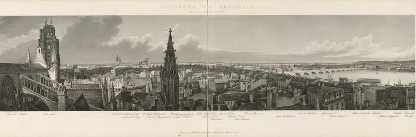 Panoramablick auf die Stadt Bordeaux mit ihren gotischen Kirchen