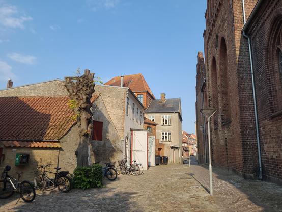 One of the small and cozy streets in Haderslev. It's a small town (from my experience).