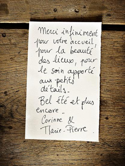 Petit mot gentil de deux voyageuses très agréables