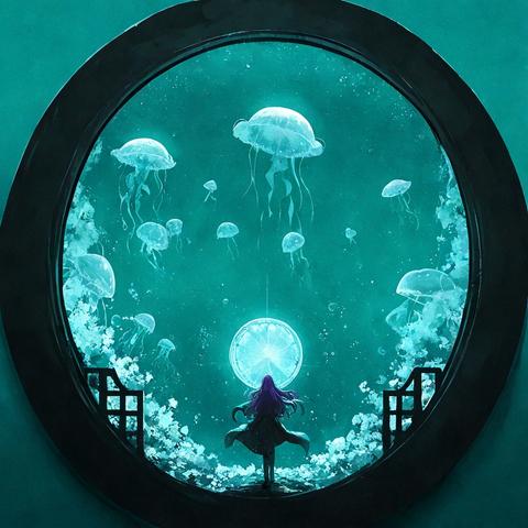 ocean life glowing