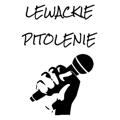 Logo podkastu lewackie pitolenie. 

Monochromatyczne, na białym tle w górnej połowie tytuł podkastu, na dole schematyczna zaciśnięta pięść trzymająca mikrofon.