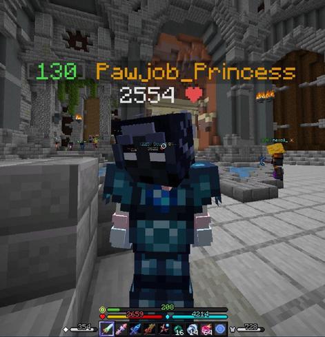 minecraft player with the username 'Pawjob_Princess'