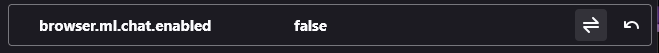 browser.ml.chat.enabled set to false in about:config
