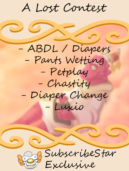 Story cover for: A Lost Contest. Contains: ABDL / Diapers, Pants Wetting, Petplay, Chastity, Diaper Change, Luxio.