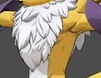 Close up of Time Stranger model of Renamon. Chest part