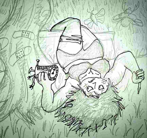 Gribouillis d'un personnage.