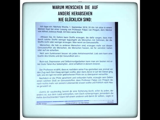 Zusammenfassung: nett sein gibt Glückshormone.