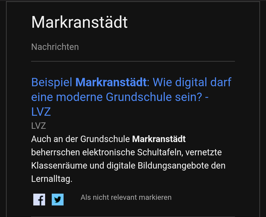 Überschrift der LVZ
"Wie digital darf eine moderne Grundschule sein"