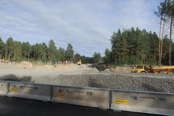 Prepatory construction of tramway passage.