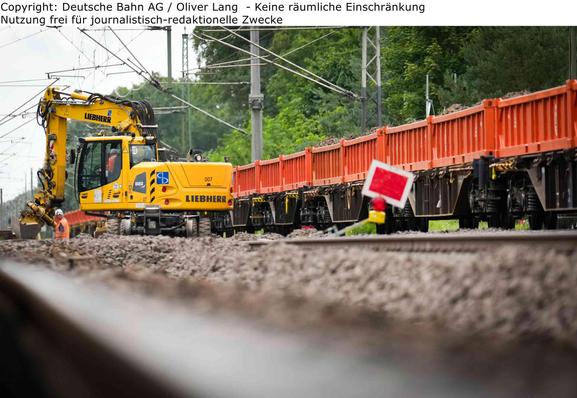 Bauarbeiten im Streckenabschnitt südlich von Karstädt am 06.08.2025 DB Generalsanierung Hamburg–Berlin