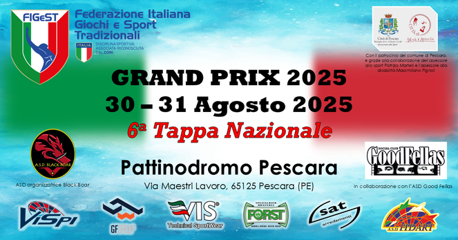 6. Grand Prix al Pattinodromo Pescara a Pescara (PE) dal 30 al 31 Agosto 2025