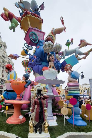 A falla on a street in Valencia.