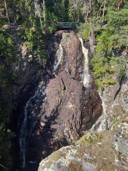 The waterfall Styggforsen. It's area was once hit by meteors which made the rocks there very unique and and interesting geological site.