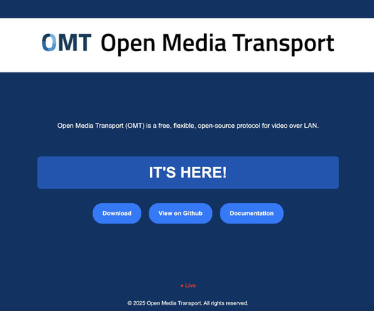 Screenshot homepage https://www.openmediatransport.org