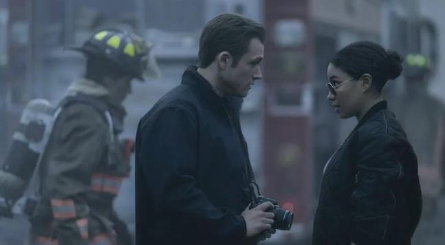Jurnee Smollett and Taron Egerton in Smoke