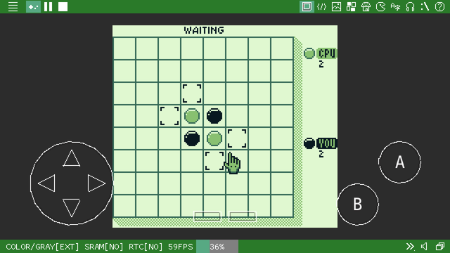 gbbasic game boy game of pixel art room reversi game