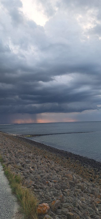 Rain over the sea