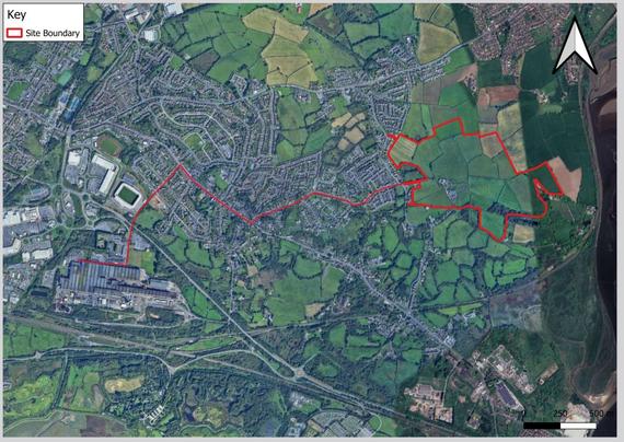 A map of the proposed solar farm and underground cable connection