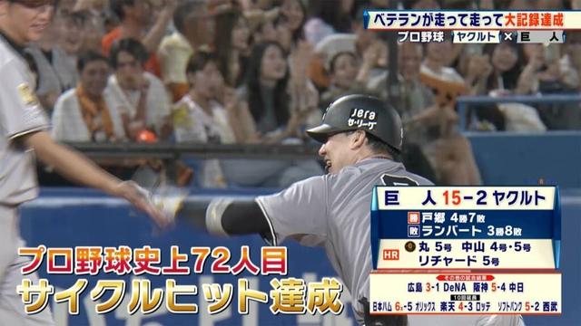 【巨人】丸佳浩がサイクルヒット達成！球団17年ぶりの大記録などでチームも15得点の快勝｜プロ野球 巨人 対 ヤクルト｜2025年8月19日