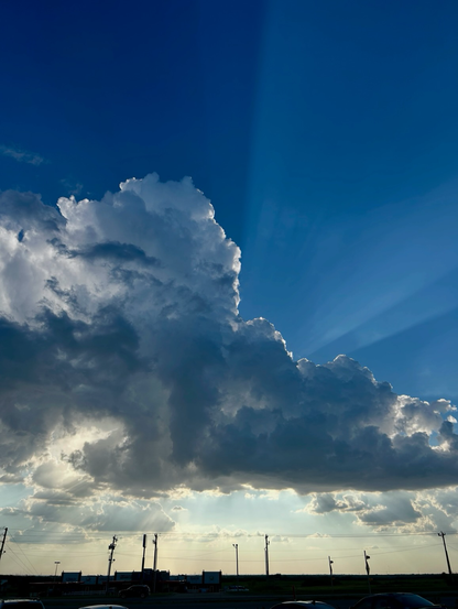 Beautiful clouds with sun rays